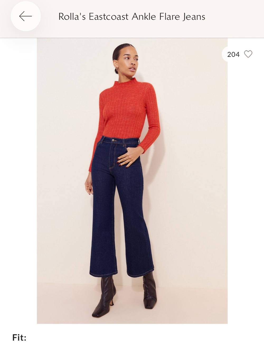 ROLLA'S Dark Indigo High-Rise Flare Jeans